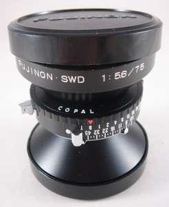 Fuji Fujinon SWD 75mm f/5.6 Lens large format Copal Shutter lens MINT 