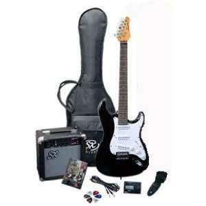  Electric Guitar Package SX RST BK w/GA1065 Black Musical 
