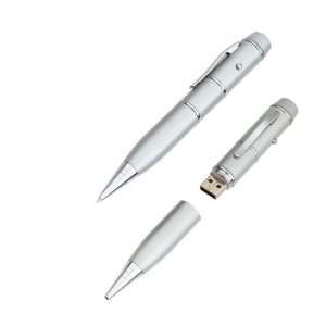   Speed USB 2.0 Flash Drive Pen & Laser Pointer (Silver) Electronics