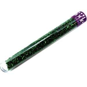  Bugle 2 Cut Beads Tube, Emerald Silver Lined Everything 