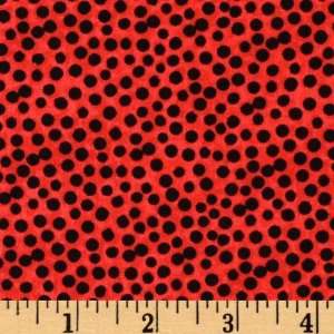 44 Wide Bugging Out Dots Black/Red Fabric By The Yard 