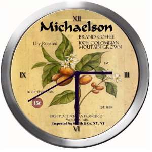  MICHAELSON 14 Inch Coffee Metal Clock Quartz Movement 