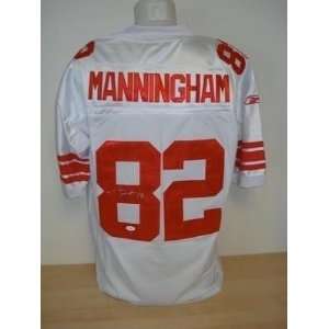  Signed Mario Manningham Uniform   White JSA   Autographed 