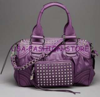 GUESS Marciano DELLA BOX HANDBAG purple satchel purse G  