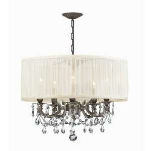   5535 PW SAW CLQ Brentwood 5 Light Chandelier in Pewter with Clear Swa
