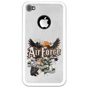  iPhone 4 Clear Case White Air Force US Grunge Any Time Any 