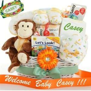   Fun Personalized Baby Gift Basket    Free Personalized Ribbon Baby