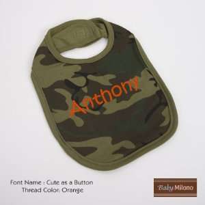  Personalized Green Camo Baby Bib with Name by Baby Milano 