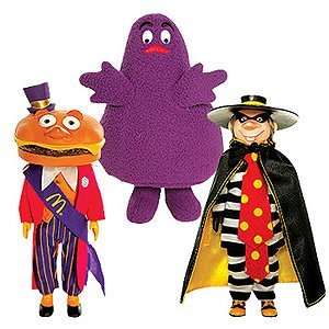 McDonaldland Characters Set of 3    Mayor McCheese, Hamburgler, and 