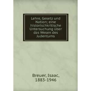   Ã¼ber das Wesen des Judentums Isaac, 1883 1946 Breuer Books