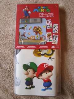 NINTENDO Super Mario 35pc Wall Stickers Applique Room Decor  