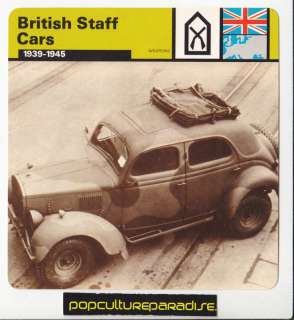 BRITISH ARMY STAFF CARS 1944 Ford WO A1/A WW2 WAR CARD  