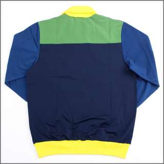 ADIDAS SPORT FIREBIRD TRACK TOP BLUE/GREEN Jacket sz L  