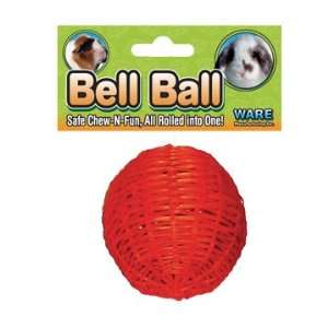   Natural Bamboo Small Pet Chew Ball with Bell, 4 Inch