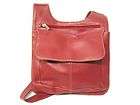 brookstone piel leather slim line mail bag red genuine leather