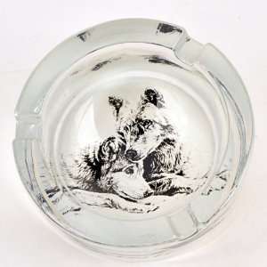  Super Christmas Saving on Glass Ashtray   Wolf in Full 