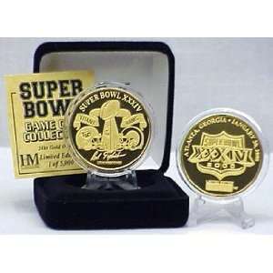  24kt Gold Super Bowl XXXIV FLIP COIN By Highland Mint 
