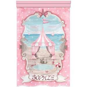 by the sea pink splash rosey sunset personalized wall hanging  