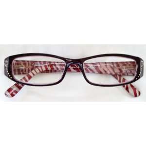 Aventura (C83) Reading Glasses, Rectangular Burgundy Plastic Frame 