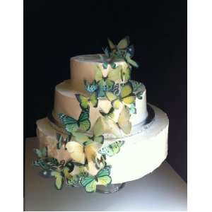   Butterflies ©   Set of 30 Green  Cake Decorations, Cupcake Topper