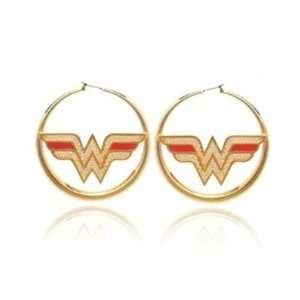 New Authentic Noir for DC Comics Gold Red Stone Wonder Woman Logo Hoop 