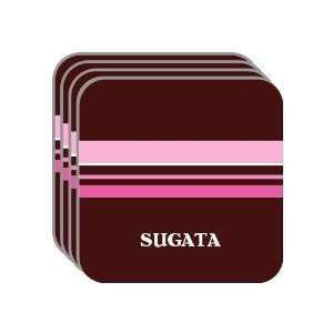 Personal Name Gift   SUGATA Set of 4 Mini Mousepad Coasters (pink 