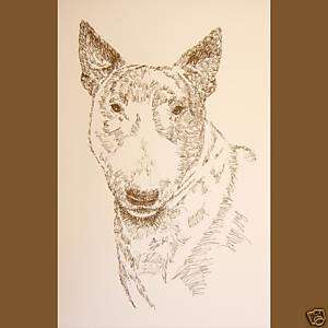 BULL TERRIER DOG ART #50 Kline draws your dog name free  