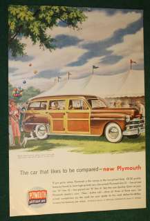 Vintage 1949 Plymouth Woody Station Wagon Ad Nat Geo  