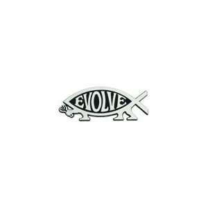  Evolve FISH Logo Decorative Silver Car Emblem Automotive