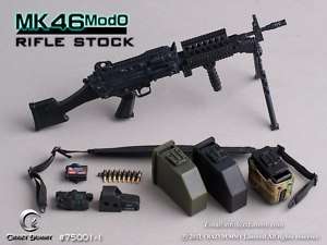 CRAZY DUMMY MK46 MOD0 Rifle Stock Machine Gun 1/6 Black  