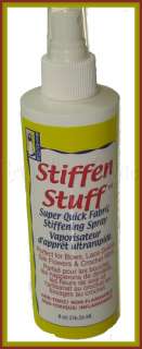 oz Bottle of Stiffen Stuff Fabric Spray  used in stiffening your 
