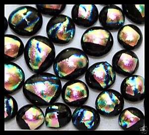 RIPPLE LT PINK Fused Glass DICHROIC Cabochons XS Beads  