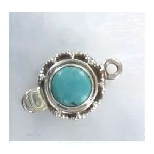  CARICO LAKE TURQUOISE CLASP STERLING ROUND #2 
