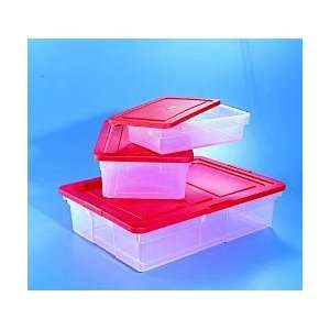 Box, Opaque 16 3/4 x 12 3/4 x 9 1/8, with Lid, Plastic Tote  