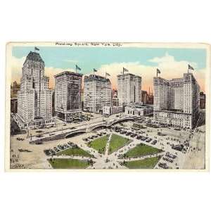  1920s Vintage Postcard Pershing Square   New York City NY 