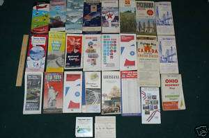Vintage 1950s and 1960s Set of Road Maps US & Canada  