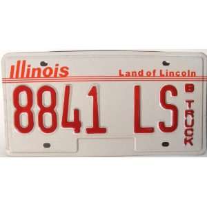  Illinois Land of Lincoln Truck License Plate with Red 