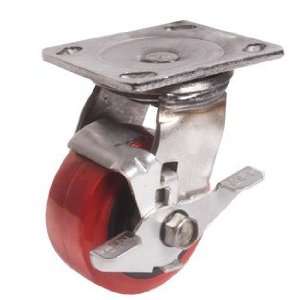 4PSSPSB 4 Swivel Caster Stainless Steel Poly Wheel with Brake  