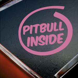  Pitbull Inside Paws Bone Pink Decal Dog Window Pink 