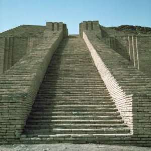 Staircase on Ziggurat, Ruins of Ur, Iraq, Middle East Premium 