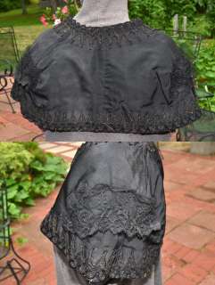 antique 19th c capelet collar womens lace Civil War Era  