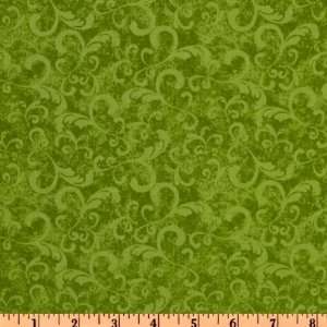  44 Wide Caterwauling Tales Flourish Green Fabric By The 