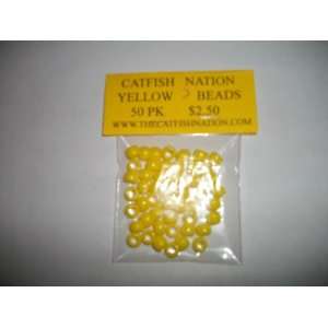  Yellow fishing beads 50 pk