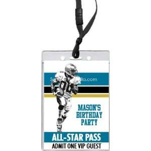   Colored Football All Star Pass Invitation