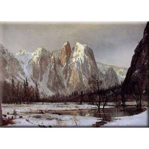 Cathedral Rock, Yosemite Valley, California 30x21 Streched Canvas Art 