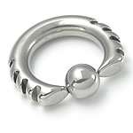 Techno Tribal # 4 Captive Style Bead Ring 14g to 6g  