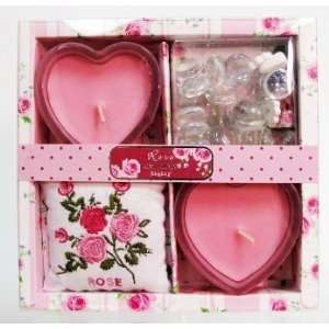  Morgan Avery 7067 Set of 2 Glass Heart Candles with Sachet 
