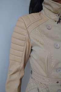 NWT BURBERRY PRORSUM SPRING 2011 TRENCH BEIGE QUILTED LEATHER BIKER 