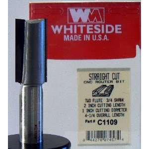 Whiteside   WSC1109   1 Double Flute CT Straight Bit 