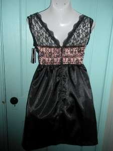 NEW A. BYER BLACK LACE PROM PARTY DRESS 7 11 13 NWT $58
